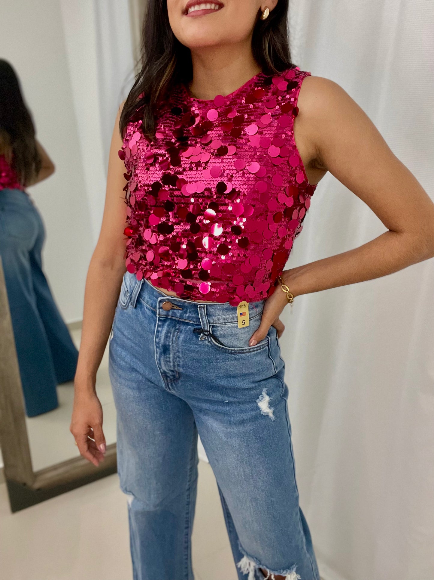 Sequin Mini Skirt Set