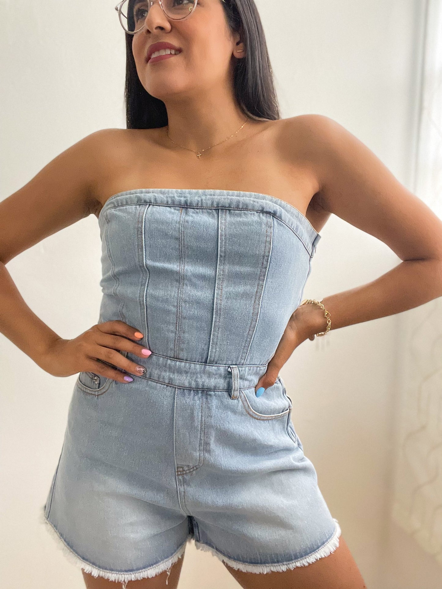 Denim Corset Romper