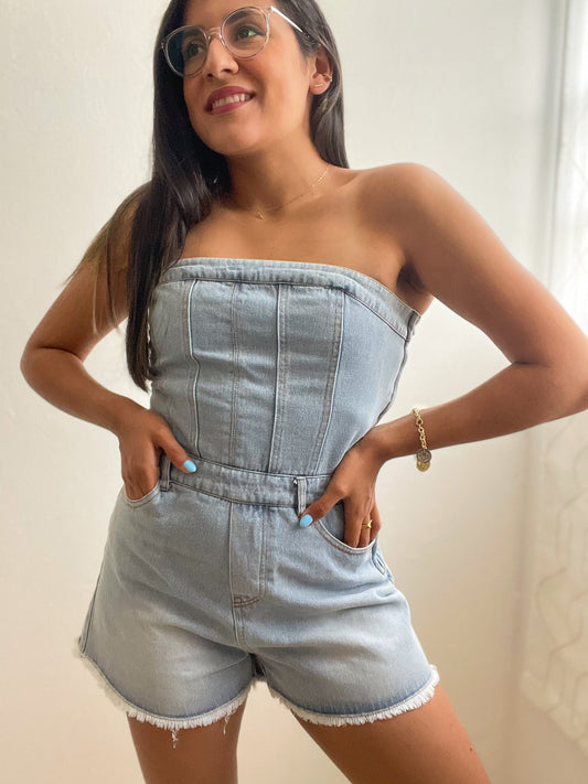 Denim Corset Romper