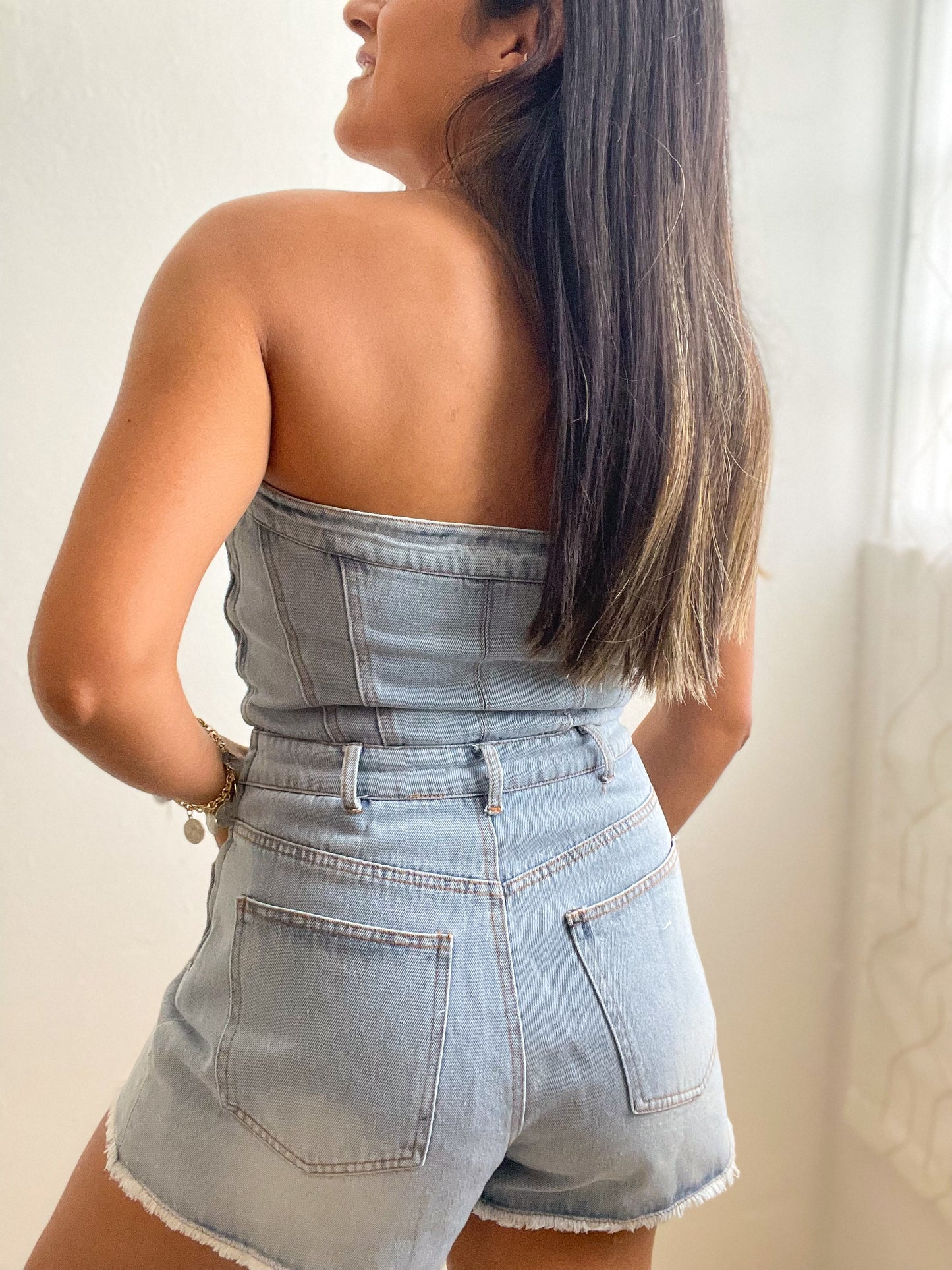 Denim Corset Romper