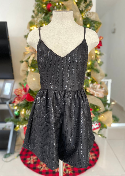 Black Sequin Romper