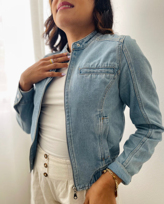 Zipper Denim Jacket
