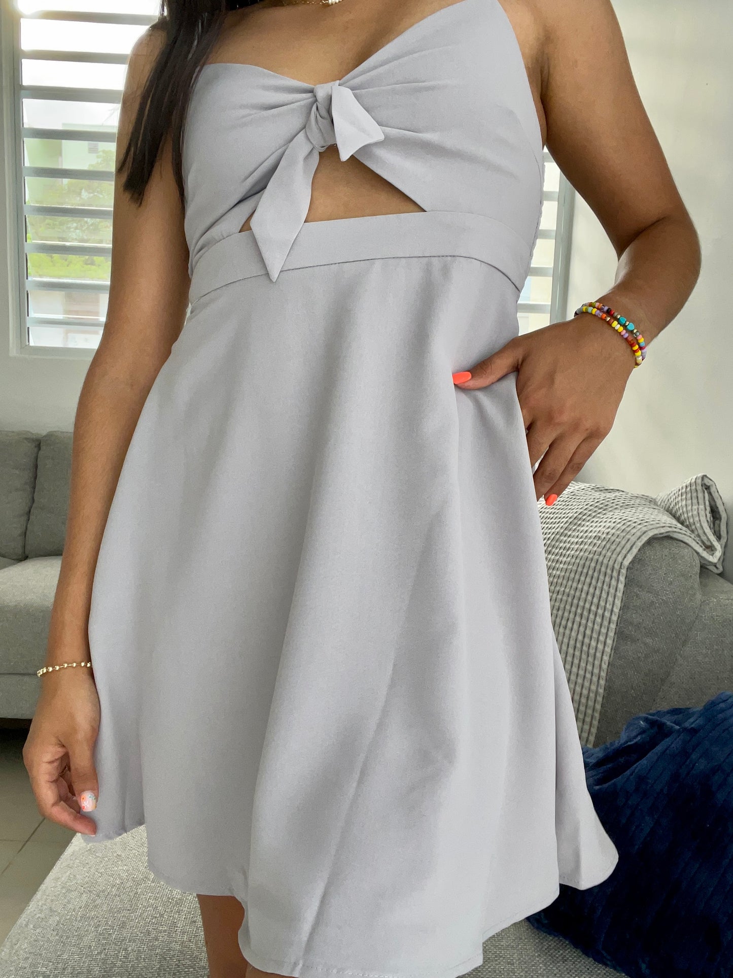 Gray Flowy Dress